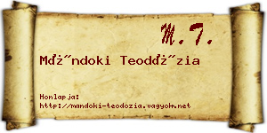 Mándoki Teodózia névjegykártya